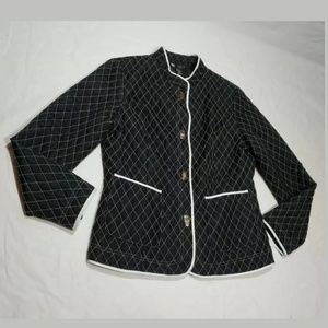 Carole Little Jacket Womens Size Large Black Silk